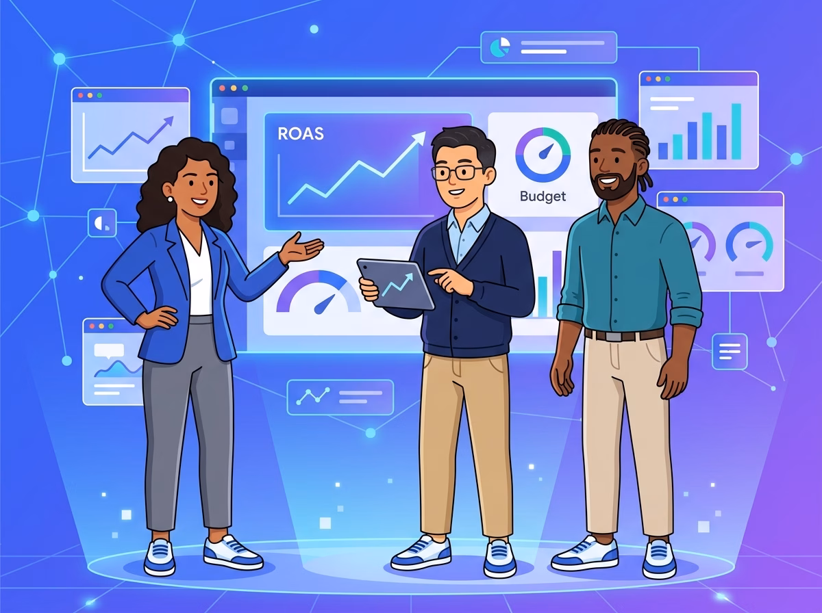 蝦皮廣告 ROAS 計算框架指南封面：操盤手分析廣告數據圖表